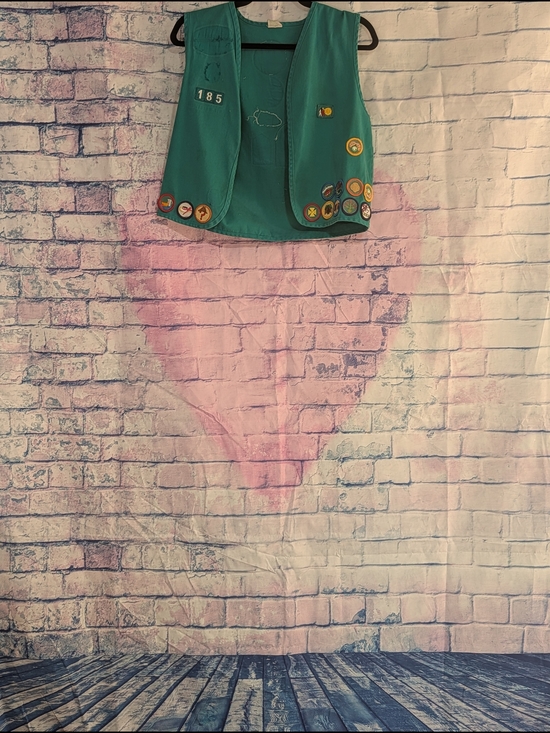 Other - Green Girl Scout Style Vest with Merit Badges